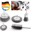 5tlg Drahtbürsten Set 6mm Schaft – Rostentfernung & Entgraten für Bohrmaschine