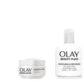 2tlg. Oil of Olaz Olay Beauty Fluid + Double Action Primer Tagescreme