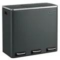 SONGMICS Mülltrenner 3x 18,0 l grüngrau, 1 St.