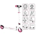 muuwmi Aluminium Scooter – Tretroller, 125 mm, ABEC 5, , höhenverstellbar, weiß-pink
