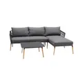 Riess Ambiente Outdoor Gartenlounge Ipanema 240cm anthrazit Aluminium Teakholz wetterfest Lounge Terrassenlounge Balkonbank Sitzecke L-Form Relaxlounge
