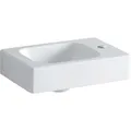 Geberit iCon Handwaschbecken 38x28cm, weiß, mit Hahnloch rechts, Farbe: Weiß