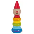 Eichhorn 100005055 - Steckfigur, Kasper, 5 Ringe mit Steckkopf und Hut, 17,5cm, 8-tlg., 100% Birkenholz Bunt