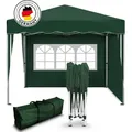 Kronenburg Faltpavillon 3x3m - Wasserfest, UV-Schutz 50+, 2 Seitenteile, grün - Grün