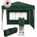 Kronenburg Pavillon 229, grün, 3 x 3m, höhenverstellbar, wasserdicht, faltbar