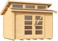 Weka Gartenhaus "158 Gr.1, 28 mm, mit 3 Oberlichtern", beige (naturbelassen), Fußboden im Gartenhaus, ohne Rück- und Seitenwand, ohne Dacheindeckung