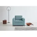 Sessel OTTO PRODUCTS "Grazzo Loungesessel, moderne Sitzheftung, bequemer Einzelsessel", blau (eisblau), B:101cm H:80cm T:86cm, Struktur (100% recyceltes Polyester), Luxus-Microfaser weich (100% recyceltes Polyester), Sessel, Einzelsessel Polstersessel Lounge-Sessel, hochwertige Stoffe aus recyceltem Material, Steppung im Sitzbereich