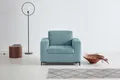 Sessel "Grazzo Loungesessel, moderne Sitzheftung, bequemer Einzelsessel", hochwertige Stoffe aus recyceltem Material, Steppung im Sitzbereich, eisblau Struktur (recyceltes Polyester)