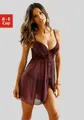 LASCANA Negligé mit Push-up und Vorderverschluss, sexy Dessous, Reizwäsche