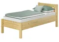 Erst-Holz®Hohes Holzbett 100x200 breites Seniorenbett Einzelbett Zubehör wählbar V-60.55-10ohne Zubehör