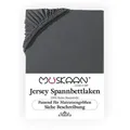 Müskaan Spannbettlaken Topper Spannbetttuch Bettlaken Spannbetttücher Leintuch 100% Baumwolle, Jersey, Gummizug: Rundumgummizug, Matratzen Bezug bis 10cm Matratzenhöhe grau 180-200 cm x 200 cm