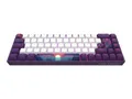 Dark Project 68 Sunrise (DE) [ISO] - Mechanische Gaming-Tastatur, USB-Kabelte, mehrsprachige Tastenkappen, anpassbare RGB, G3MS-Saphir-Schalter, gefettete Stabilisatoren, 65 %, Lila/Weiß
