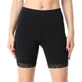 Bellivalini Leggings Damen Kurze Leggings aus Baumwolle mit Spitze für Tunika BLV50-225 (1-tlg) elastischer Bund schwarz S