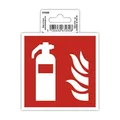 Exacompta 67030E Feuerlöscher Klebeschild 10x10cm Rot-Weiß aus UV-beständigem PVC Hinweisschild Schilder Warnhinweis Sticker Aufkleber Türschild