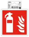 EXACOMPTA Warnschild Hinweisschild Feuerlöscher PVC selbstklebend 10x10 cm Rot 67030E, Fensterreiter