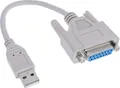 InLine USB Adapter Kabel, USB Stecker A auf 15pol Buchse, Beige, USB Typ-A, Stecker, Buchse, 100 mm, 140 mm