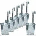 Spetebo - Zink Blumentopf Zum Einhängen Ø 13 Cm - 6er Set - Balkon Blumen Kräuter Hängetopf