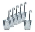 Spetebo Kräutertopf Zink Blumentopf zum Einhängen Ø 13 cm - 6er Set (6er Set, 6 St., Pflanztöpfe), Balkon Hängetopf mit Haken