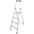 Trittleiter Krause Solidy - 4 Stufen einseitig besteigbare Trittleiter mit Stahl-Plattform