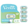 Gillette Venus Extra Smooth Rasierklingen Damen, 4 Original Ersatzklingen für Rasierer mit ihren 5 Klingen Eine Langanhaltende Rasur