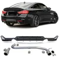 Heckdiffusor Glanz + Endrohr 440 Look passt für BMW F32 F33 F36 425 428 430