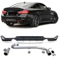 Heckdiffusor Glanz + Endrohr 440 Look passt für BMW F32 F33 F36 425 428 430