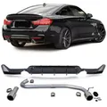 STOßSTANGE DIFFUSOR BLACK + ENDSCHALLDÄMPFER CHROM FÜR BMW F32 F33 F36 13-21
