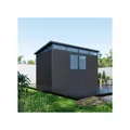 Weide Gartenhaus Aluminium & WPC Gerätehaus mit Doppeltür 338x218 cm Wetterfest in Anthrazit?