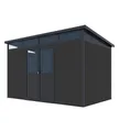 Weide Gartenhaus Weide Aluminium & WPC Gartenhaus 338x218 cm Anthrazit, BxT: 338x218 cm