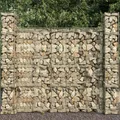 vidaXL Gabionenwand mit Abdeckung Verzinkter Stahl 600 x 50 x 200 cm NEU