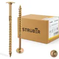 STRÜBER Tellerkopfschrauben mit Torx-Antrieb (6,0 x 60 mm / 100 Stück) Holzschrauben für Dachkonstruktionen - Konstruktionsschrauben Gelb verzinkt - Sparrenschrauben TX-Buchse - BIT TX-30 inklusive!
