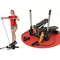 Hop-Sport Swing Stepper HS-050S Norg, Up-Down-Side-Stepper für Zuhause mit Haltegriffen, Expander & LCD-Display - Schwarz