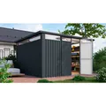 KARIBU Gartenhaus "Osten 4", BxHxT: 403 x 220 x 22,5 cm, (Außenmaße inkl. Dachüberstand), Wandstärke 0,5 mm - grau