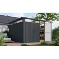 Gartenhaus KARIBU "Metall mit Lichtband aus Kunststoff, Østen 4", grau (anthrazit), ohne Fußboden, ohne Dacheindeckung, Stahl, Gartenhäuser, in verschiedenen Farben