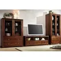 Home affaire Wohnwand Gotland, (Set, 3-St), bestehend aus 1 Highboard, 1 TV-Lowboard und 1 Vitrine braun