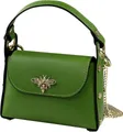 Toscanto Umhängetasche Toscanto Tasche grün Leder (Umhängetasche), Damen Leder Umhängetasche, grün ca. 19cm