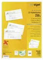 SIGEL LP800 bedruckbare Visitenkarten 3C, 100 Stück (10 Blatt), hochweiß, glatter Schnitt rundum, 250 g, 85x55 mm, aus nachhaltigem Papier