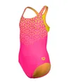 Arena Mädchen Girl's Kikko V Pro Back One Piece Swimsuit, Shocking Pink-Soft Green, 128 EU