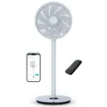 Duux Whisper Flex 2 Smart Ventilator – flüsterleise 13 dB – Nachtmodus & Timer – höhenverstellbar (54–92 cm) – energieeffizient ab 2W – App & Fernbedienung – Ice Blue