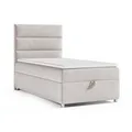 Best for Home Boxspringbett mit Bettkasten Trinity K-4 SINGLE Bonell-Matratze inkl. 7 cm Topper (Einzelbett, Polsterbett mit gepolstertes Kopfteil, Jugendbett, Kinderbett versch. Größen, 70x200 80x200 90x200 100x200 cm), verschiedene Liefermöglichkeiten, Handwerksqualität beige 80 cm x 200 cm