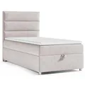 Best For Home Boxspringbett mit Bettkasten Trinity K4-Single Bonellfederkern inkl. Topper (Creme, 80x200)