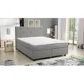 Küchen Preisbombe - Boxspringbett 140x200 Hotelbett Bonellfederkern Topper Paxos 1 Chester Hellgrau