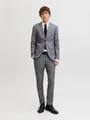 Jack & Jones Anzug JPRFRANCO Extra schmal, pflegeleicht, stilvoll mit fallendem Revers Materialmix, slim fit