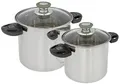 Bo-Camp Elegance Compact Kochtopf-Set, Edelstahl, 4-teilig