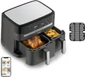 Tefal Dual Easy Fry & Grill EY905B Doppel 8,3 l Eigenständig 2700 W Heißluftfritteuse Grau (EY905B)