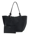 COCCINELLE Schultertasche Handbag Grained Leather (Set, 2-tlg), aus echtem Rindsleder