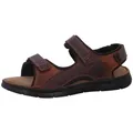 Braune Sommer Sandalette mit Obermaterial aus echtem Leder und Klettverschluss