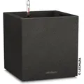 Lechuza Übertopf CANTO Stone 30 low schwarz, 30 x 30 x 30 cm, Kunststoff, Erdbewässerungssystem