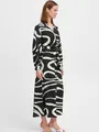 B.Young Kleid Damen Viskose schwarz gemustert, 38 725428-0002-00380