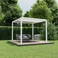 Ximax Pergola Shade Aluminium 300 cm x 300 cm Weiß inkl. Beleuchtung